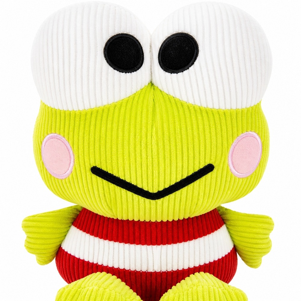 Sanrio Keroppi Plush Corduroy Frog 13in Red White Stripe Round1 Kawaii Round1